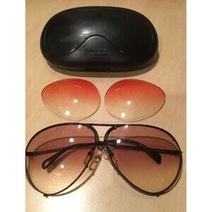 Vintage Porsche Design By Carrera Aviator Sunglasses Case Extra Lenses 80's